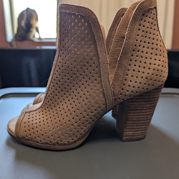 LUCKY BRAND Larise Pull On Leather Heel Boots W9 Brown - Picture 6 of 7